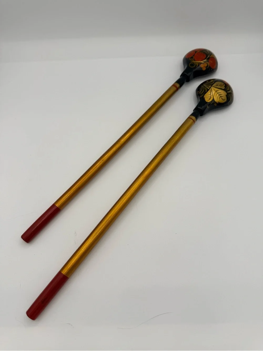 Hand-Painted Black and Gold Decorative Dining Spoons